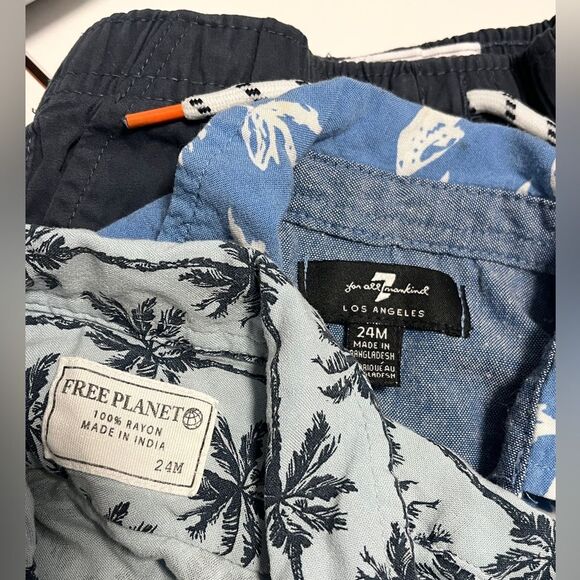 Toddler Boy Hawaiian Shorts Outfit Short Sleeve Set 24m - Picture 2 of 7